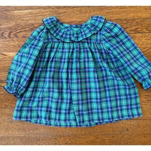 Shrimp & Grits Girls' Plaid Collared Blouse Size 18 Months